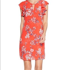 Vince Camuto Red Floral Flutter Sleeve Shift 8 NWT